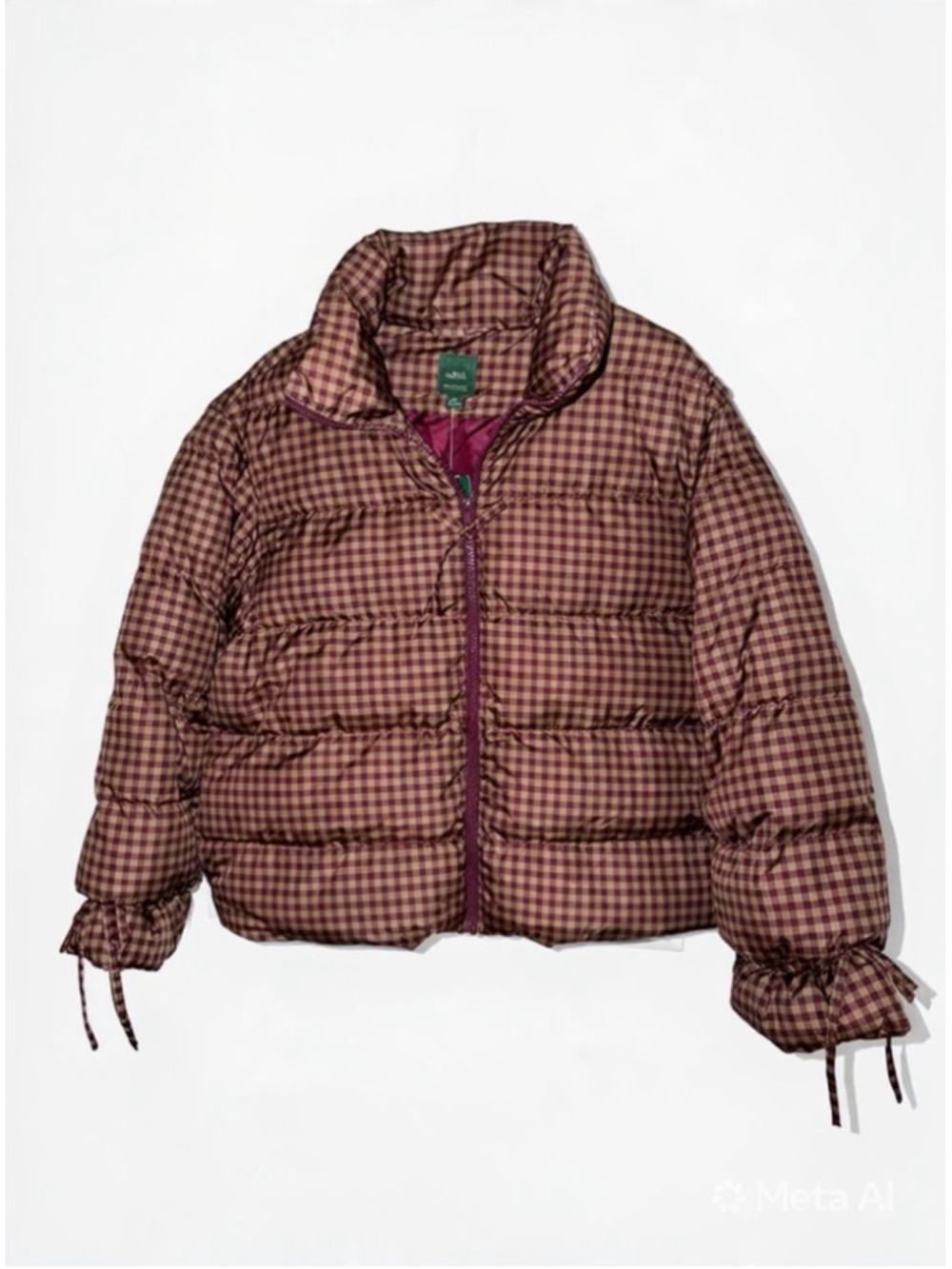 Wild Fable - Brown Gingham Puffer New Size XXL